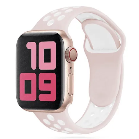 Apple Watch Band – Sport Soft Pink w/ White Holes