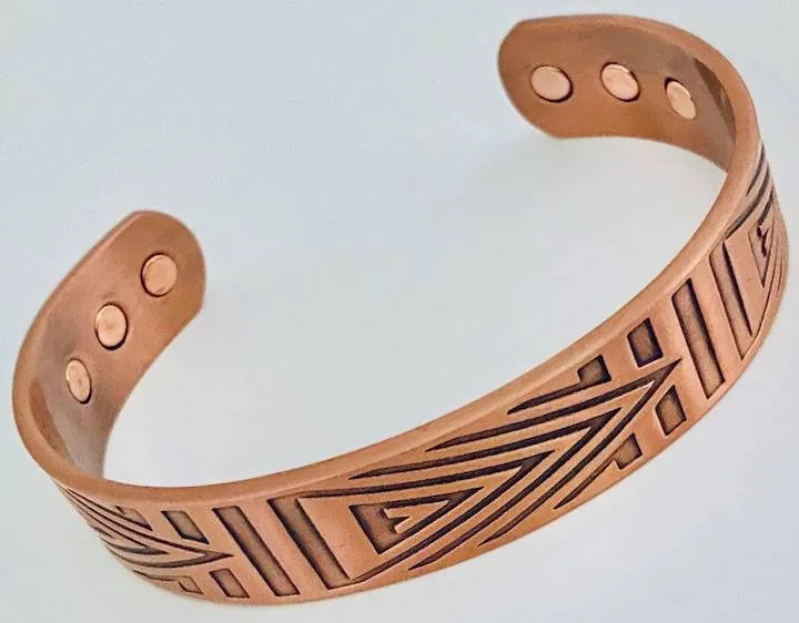 Copper Cuff Bangle - Aztec