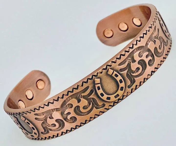 Copper Cuff Bangle - Twisted Horseshoe