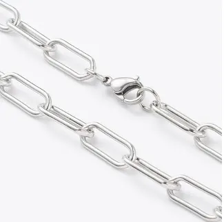 Stainless Necklace – Paperclip Chain – Various Sizes