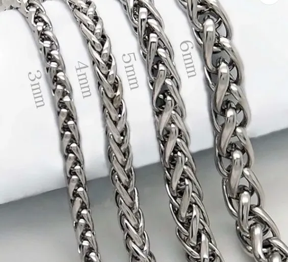Stainless Necklace – Wheat Link Chain – Various Sizes