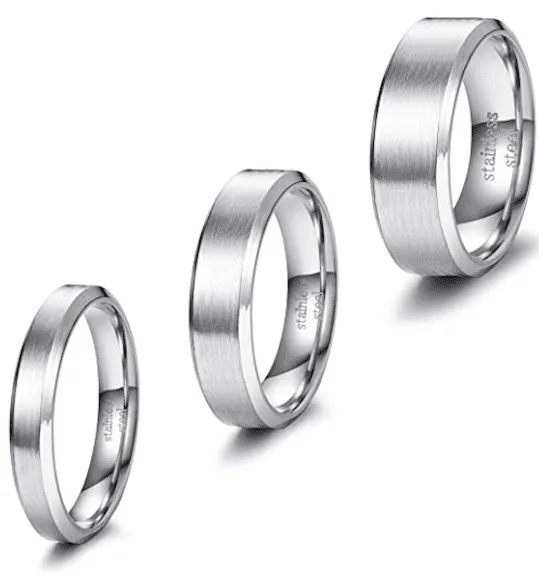 Stainless Ring – Brushed w/ Beveled Edges