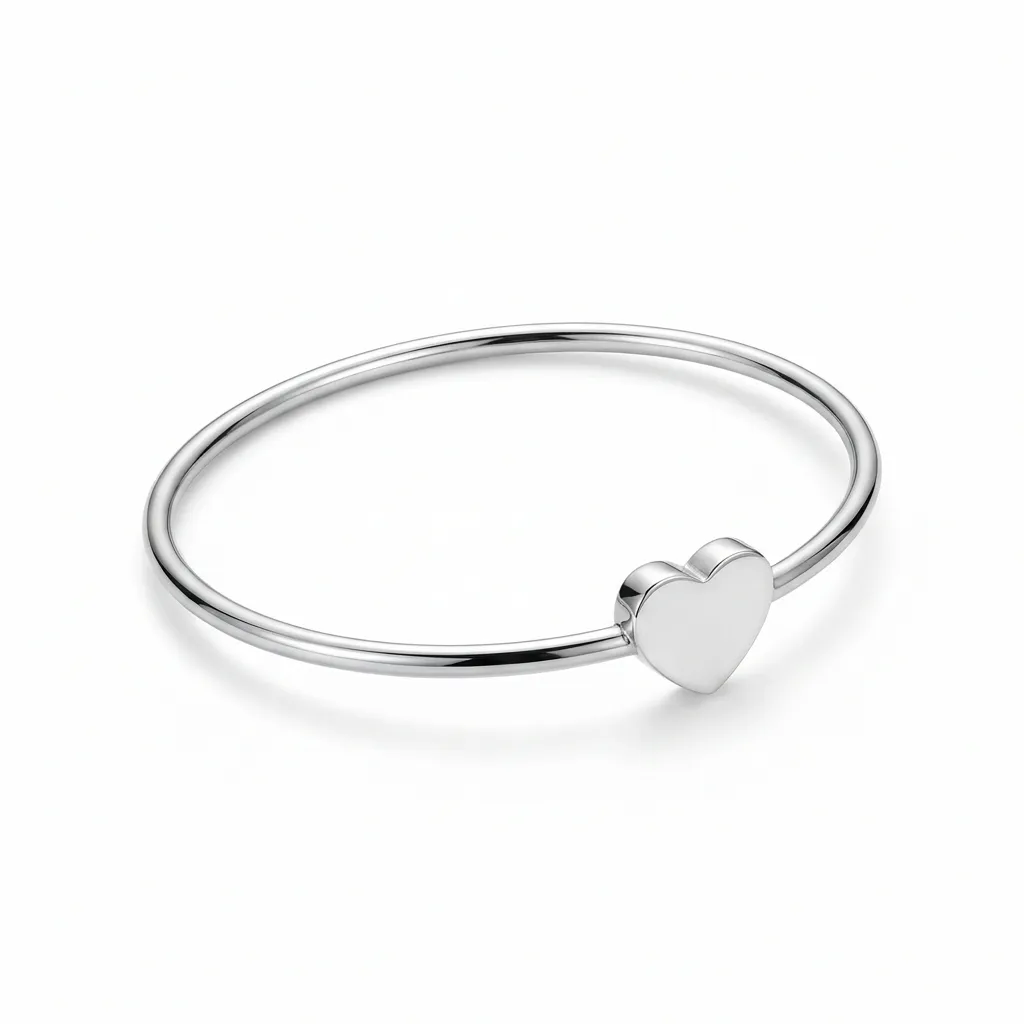 Stainless Steel Heart Bangle