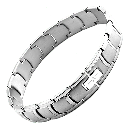 Titanium Bracelet – Crescent Square Silver