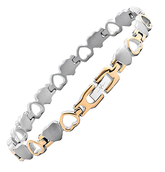 Titanium Bracelet – Heart 2-Tone