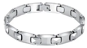 Tungsten Bracelet – Polished Silver Pyramid 8mm